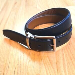 Men's Dockers Leather Reversible Swivel Buckle Man Belt Black/Brown 32